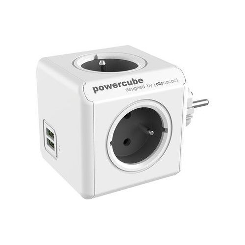 Allocacoc Powercube Original Usb Gris - Bloc Multiprise Compact (4 X & 2 Usb)