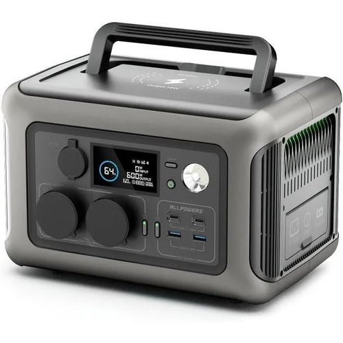 Allpowers R600 299wh Portable Electric Station, Lifep04 Battery With 3500 Cycles, 0-80 Recharge In 30 Minutes, 15w Wireless Fast C