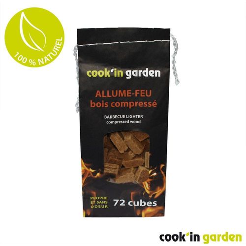 Allume feu COOK'IN GARDEN Allume feu en bois comprss x72