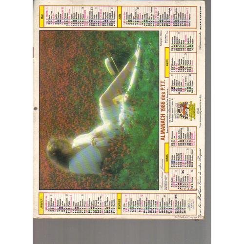 Almanach / Calendrier Des Ptt Du Gard 1986 / Romantisme Feminin