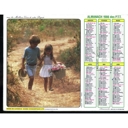 Almanach Des Ptt 1986 - Dpartement 15 (Cantal)