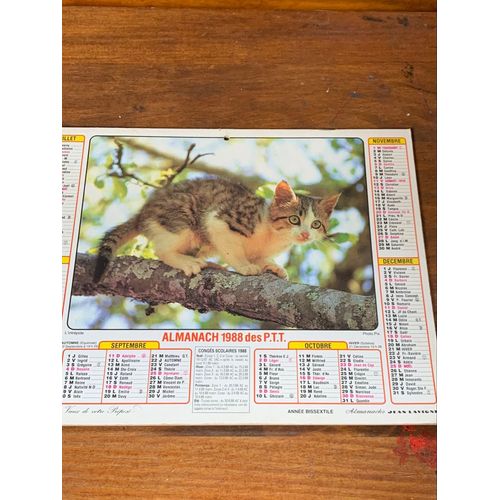 Almanach Des Ptt Ou Calendrier Du Facteur, 1988
