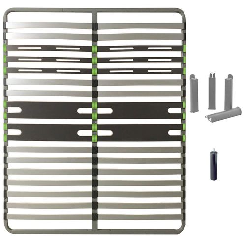 Altozone - Pack Sommier 2x16 Lattes 160x200cm + Pieds Gris + Pied Central