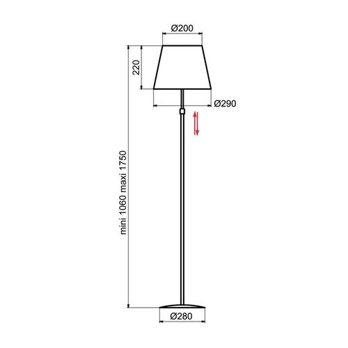 Aluminor Store Lampadaire, Blanc/Blanc