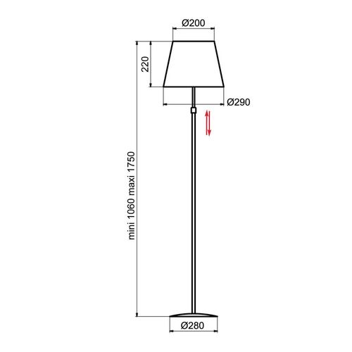 Aluminor Store Lampadaire, Blanc/Rouge