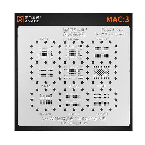 Amaoe Bga Reballing Stbbles Template Pour Macple1-9 Modles/A1706/A1707 A2159-T2/A1989/Pro A1990 Wifi Ddr Ssd Cpu Ic Rerh - Type Mac 3