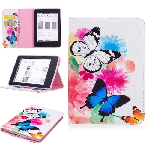Amazon Kindle Paperwhite 4 2018 Coque, Saturcase Beau Motif Pu Cuir Flip Portefeuille Support Porte-Carte Protecteur Coque Avec Auto Rveil / Sommeil Housse tui Pour Amazon Kindle Paperwhite 4 2018 (Bo-7)