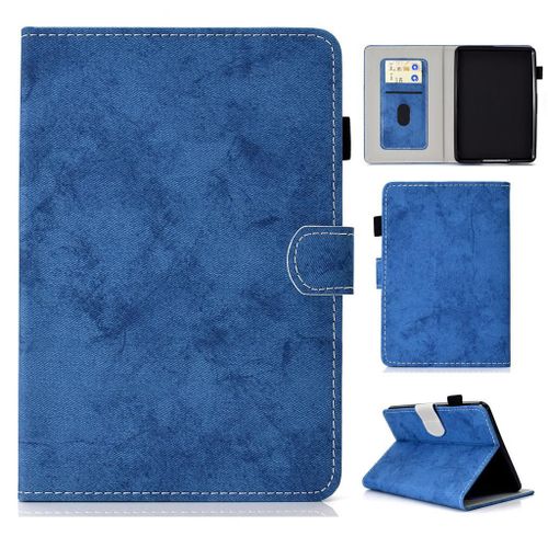 Amazon Kindle Paperwhite 4 2018 Housse, Saturcase Style Rtro Pu Cuir Magntique Flip Portefeuille Support Porte-Carte Protecteur Coque Housse tui Pour Amazon Kindle Paperwhite 4 2018 (Bleu)