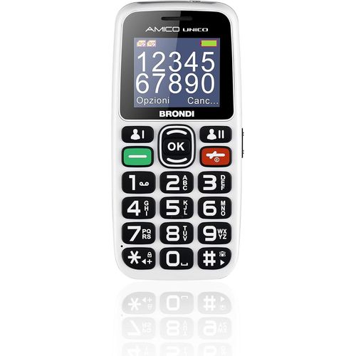 Ami Unique,Telephone Portable,Deverrouille,0,02 Go,Gsm Pour Personnes Agees Avec De Grandes Touches,Bouton Sos Et Fonction A Distance,Double Sim,Volume Eleve,Blanc