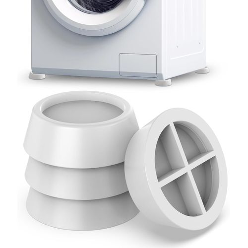 Amortisseurs Anti Vibration Pour Machine  Laver 4 Pices, Tapis Anti Vibration Machine A Laver Et Schoir, Patins Tapis Anti-Drapants En Caoutchouc Blanc[MAC1919]