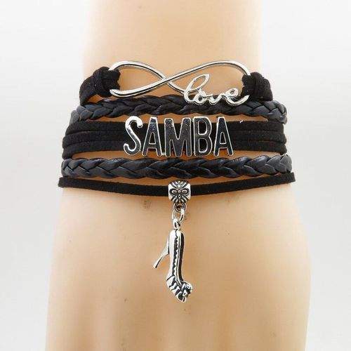 Amour Samba Bracelets Talons Hauts Charme Bracelet En Cuir Cadeau De Danseuse Samba Bracelet En Cuir Noir Pour Fille