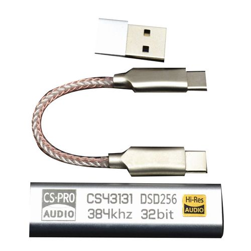 Amplificateur De Casque De Type C  3.5mm Dsd256 Pour Iphone Et Android, Adaptateur Dac Portable Usb Cirrus Logic Hifi Pc Ios Win10