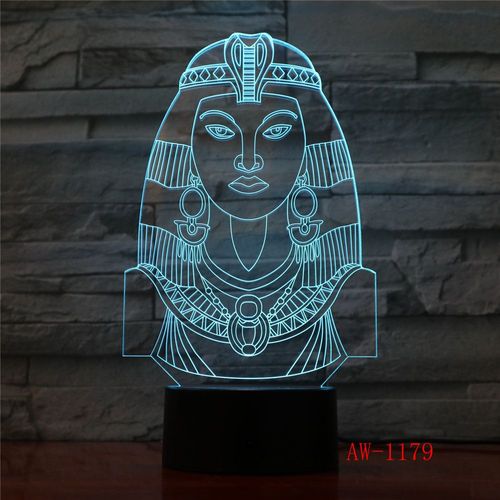 Ampoule 3d Led Sphinx, Princesse Du Trne Fer, Lampe De Bureau Multicolore Avec Port Usb Et 7 Couleurs Changeantes, Cadeau Idal Pour Les Enfants, Aw-1179