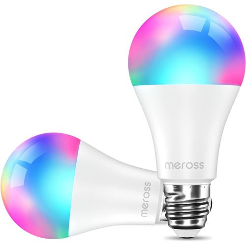 Ampoule Connecte, Ampoule Led E27 Compatible Avec Alexa Et Google Home, Lot De 2 Ampoule Wifi Rgbww Dimmable Multicolore (quivalente 60w) Avec Commande Vocale Et Contrle  Dista[Amp742029]