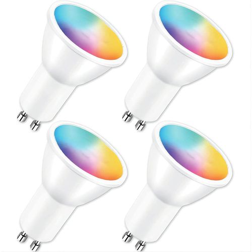 Ampoule Connecte Gu10 5w 400lm Wifi Led Rgb 2700k-6500k Compatible Avec Alexa/Google Home, App Tlcommande, Contrle Vocal, Ampoule Intelligente, 4 Pcs[M968]