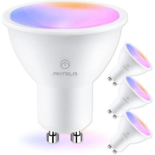 Ampoule Connecte Gu10 Wifi 5w 400lm Led Rgb 2700k-6500k Compatible Avec Alexa/Google Home, App Tlcommande, Contrle Vocal, 4pcs[Amp747857]