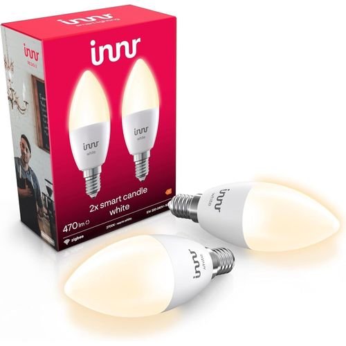 Ampoule Connecte Zigbee E14 Bougie, Fonctionne Avec Hue* Et Alexa (Pont Requis), Ampoule Blanc Chaud, Led Lampe, Intensit Variable, 470 Lumens - 2 Pack[Amp747350]