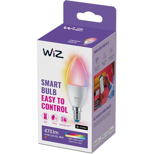 Ampoule Couleur Led Connecte Wi-Fi E14 Flamme, quivalent 40w, 470 Lumen, Fonctionne Avec Alexa, Google Assistant Et Apple Homekit