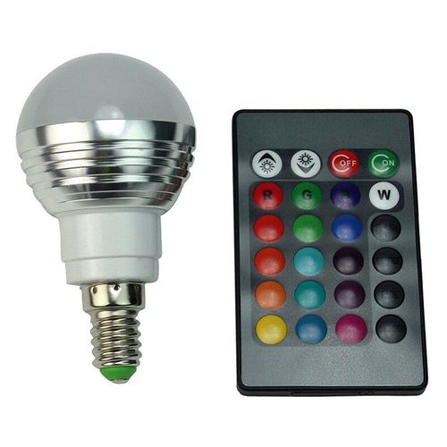 Ampoule De Led + Lumire Changeante De Couleur De Tlcommande, Ampoule De Led D'ampoule De E14 3w Rvb, Ampoule De Led Avec La Tlcommande Sans Fil D'ic
