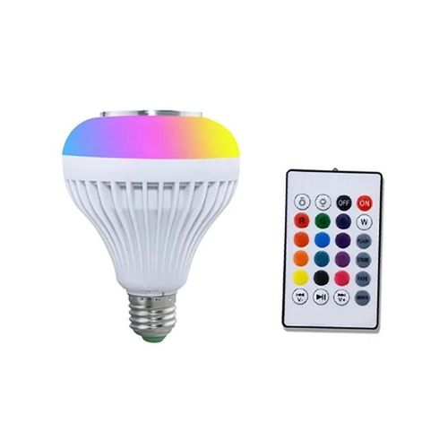 Ampoule De Musique Avec Haut-Parleur Bluetooth Intelligent Rvb, Ampoule De Scne Colore Avec Tlcommande E27 12w, Ampoule Led Variable Pour Fte  Domicile-1 Pice-Rgb