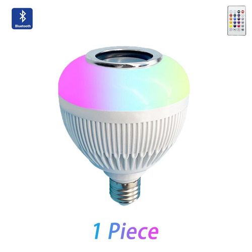 Ampoule De Musique Intelligente E27, 2 Pices, Ampoule Led Compatible Bluetooth, Lecture De Musique, Variable, Sans Fil, Avec Haut-Parleur, Tlcommande