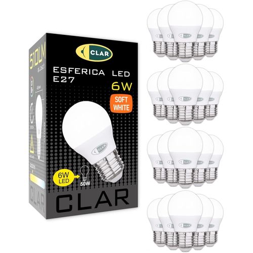 Ampoule E27 Led 6w, Ampoules Led E27 A Vis, quivalent  40w-50w, Petite Ampoule Led E27, Lot Ampoule Led E27 6w, Blanc Chaud 3000k (Pack 20)[Amp742857]
