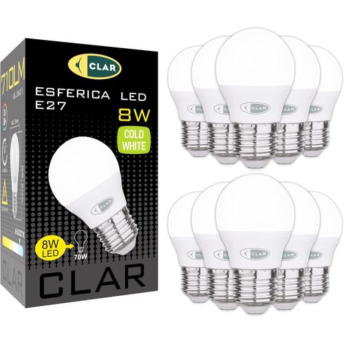 Ampoule E27 Led 8w, Ampoules Led E27 A Vis, quivalent  60w-70w, Petite Ampoule Led E27, Lot Ampoule Led E27 8w, Blanc Froid 6000k (Pack 10)
