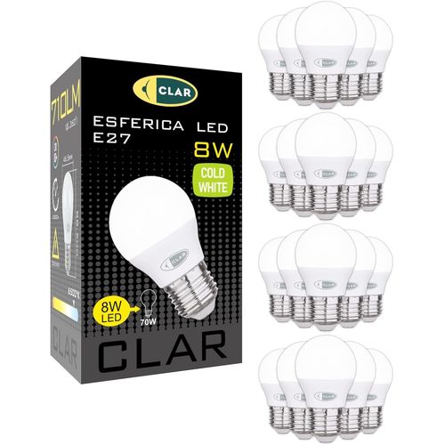 Ampoule E27 Led 8w, Ampoules Led E27 A Vis, quivalent  60w-70w, Petite Ampoule Led E27, Lot Ampoule Led E27 8w, Blanc Froid 6000k (Pack 20)[Den5283475]