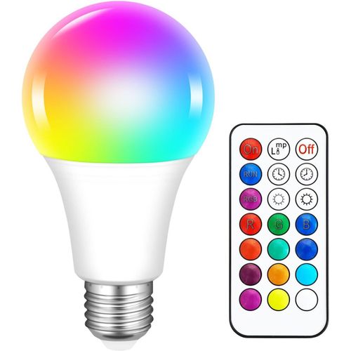 Ampoule E27 Led Changement De Couleur Avec Telecommande,10w A70 E27 Rgb Ampoule Couleur Led Blanc Froid Dimmable 12 Choix De Couleur,Ampoule Led Rgb E27 Pour Bar Ftemaison Lampe De Nuit