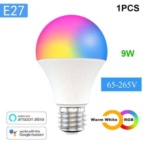 Ampoule Intelligente Wifi Multicolore 9w E27 B22, Rgb + Cct, Fonction De Rythme Musical, Pour Application Amazon Alexa/ Google Home