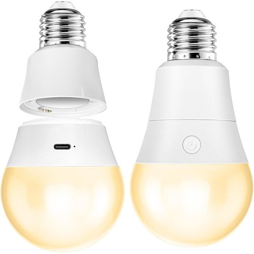 Ampoule Led Connecte E27, Rglable Ampoule Led Blanc Chaud/Froid Avec Timing, 7w Ampoule Rechargeable Avec Telecommande, Lampe De Secours Intrieure Et Extrieure Pour Dcoration[Amp745331]