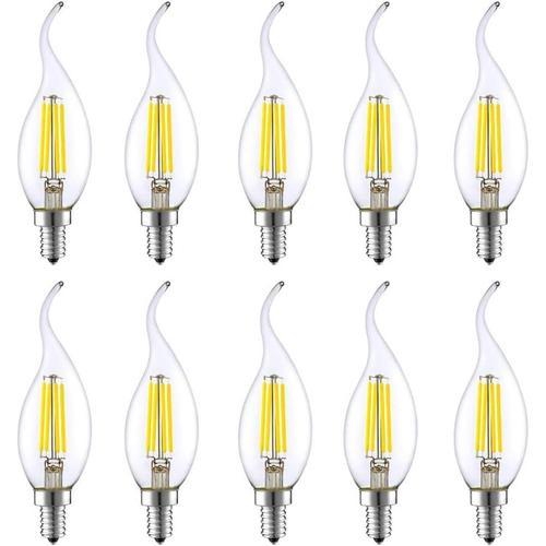 Ampoule Led E14 4w, Ampoule C35 Edison, Ampoule 40w, Embase E14, 6500k Blanc Froid, Ac220-240v, Paquet De 10