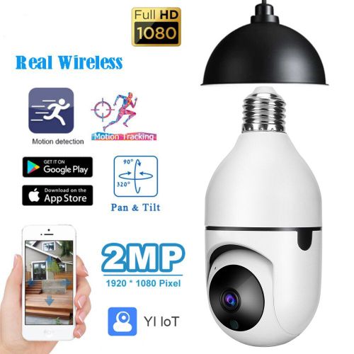 Ampoule Led E27, Camra Panoramique Sans Fil 1080p, Scurit  Domicile, Wifi, Ptz Hd, Vision Nocturne  Infrarouge, Camra Ip Bidirectionnelle, 2mp