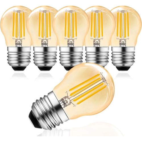 Ampoule Led G45 E27 4w Dimmable, E27 Led Blanc Chaud 2700k Ampoule Led Filament, Remplacement De L'ampoule  Incandescence 30w,Verre Ambre, 6 Unit[Amp746172]