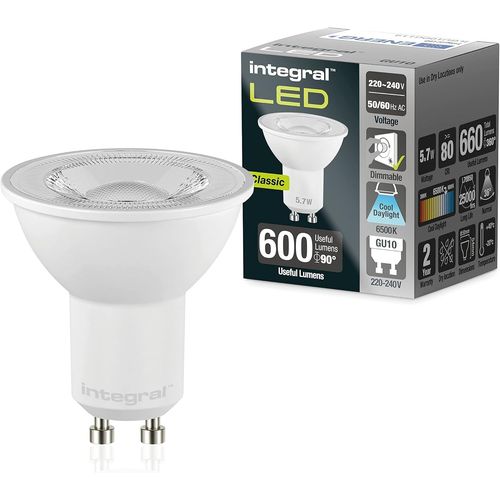 Ampoule Led Gu10 5 Pack Lumire Du Jour Froide 6500k, 600lm, 5,7w (quivalent  75w) Dimmable - Efficace En nergie Et Idale Pour Les Spots Et Projecteurs Dans Les Salles De Bains[Den5281471]