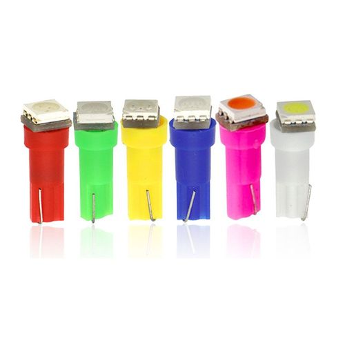 Ampoule LED T5 pour tableau de bord, 100 pièces, 5050, 1smd, voyant d'avertissement 12V 6000K