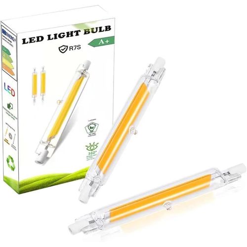 Ampoule R7s Led 78mm 10w Dimmable,Ampoule R7s Led 78mm,Ampoule R7s Led 78mm Tube quivalent Ampoule Halogne 80w 100w,Blanc Froid 6000k,1000lm,Pas De Scintillement,Pack De 2