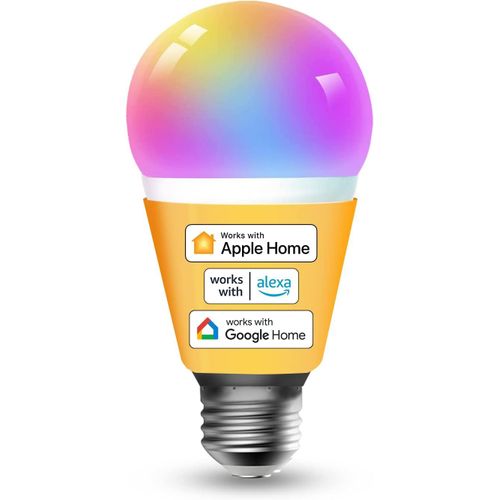 Ampoule Wifi Connecte,E27 Led Compatible Avec Apple Homekit,Alexa/Google Home,810lm,9w 2700k-6500k, Rgbww Dimmable (quivalent 60w) Avec Commande Vocale,Contrle  Distance,1 Pic[Amp744785]
