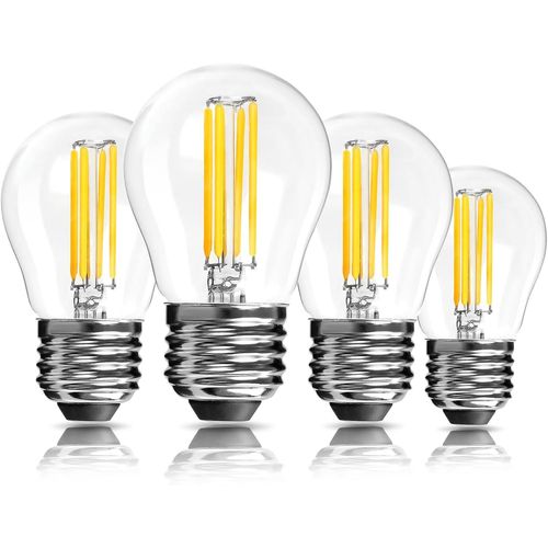 Ampoules Led  Vis E27, Ampoules Led 6w G45 En Verre  Intensit Variable, quivalent 60w 2700k Ampoules Balles De Golf Blanc Chaud Pour Lampe De Table, Ventilateurs De Plafond 4 Pack[M900]