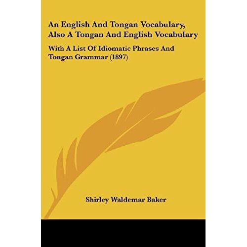 An English and Tongan Vocabulary, Also a Tongan and English Vocabulary