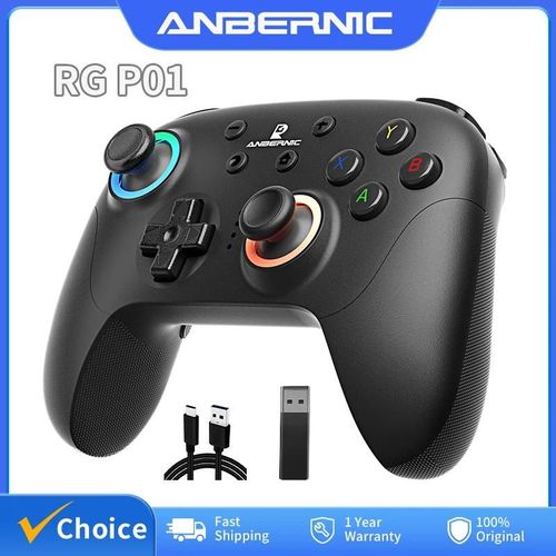 Anbernic Rg P01 Contrleur De Jeux Bluetooth Sans Fil Filaire Rgb Effet Hall Joystick Xbox Manette De Jeu Pour Pc Android Ios Steam Beige White