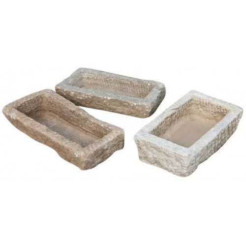Ancien Bain En Pirre Antique Misures Assorties, 1 Pc