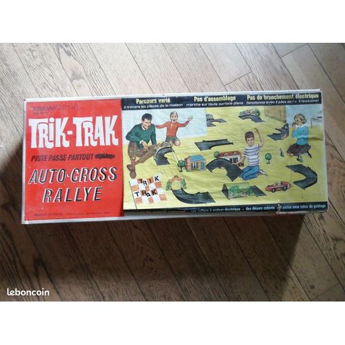 Ancien Circuit De Voiture Meccano Trik Trak Complet Et Dans Sa Bote D'origine 68.5 Cm Sur 28.5 Cm Bel tat Pour Son ge