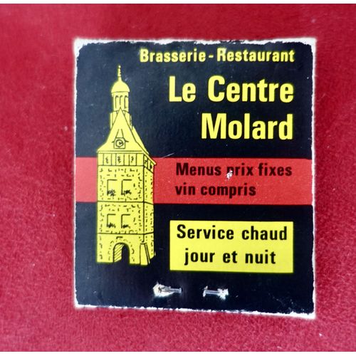 Ancienne Boite D'Allumettes Centre Le Molard.Le Caf Du Centre Est Une Des Plus Anciennes Brasseries De Genve, Existe Depuis 1933. Pleine Et Complte. Rare.