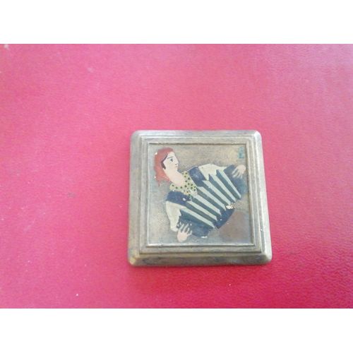 Ancienne Broche Peinte A La Main N. 2  47 Mn Sur 47 Mn Manque La Tige Sign M. D.