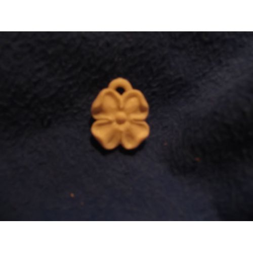 Ancienne Feve Blanche En Plastique Trefle A Quatre Feuilles Pendentif Double Face