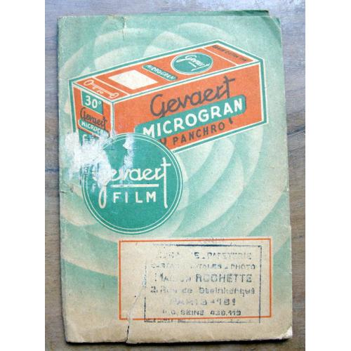 Ancienne Pochette Publicitaire Microgram.Gevaert Film