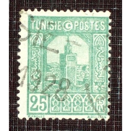 Anciennes Colonies Franaises - Tunisie N 127 Oblitr De 1926-28 - 25c Vert  Grande Mosque De Tunis 