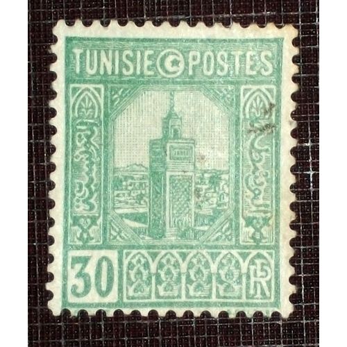 Anciennes Colonies Franaises - Tunisie N 130 Oblitr De 1926-28 - 30c Vert  Grande Mosque De Tunis 