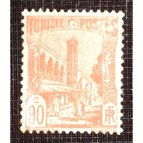 Anciennes Colonies Franaises - Tunisie N 136 Neuf Avec Charnire Ou Trace De 1926-28 - 90c Vermillon  Mosque Halfaouine  Tunis 